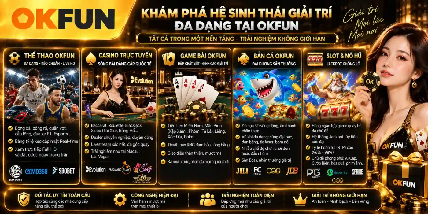 Trang Chủ Khám Phá Hệ Sinh Thái Giải Trí Đa Dạng Tại OKFUN