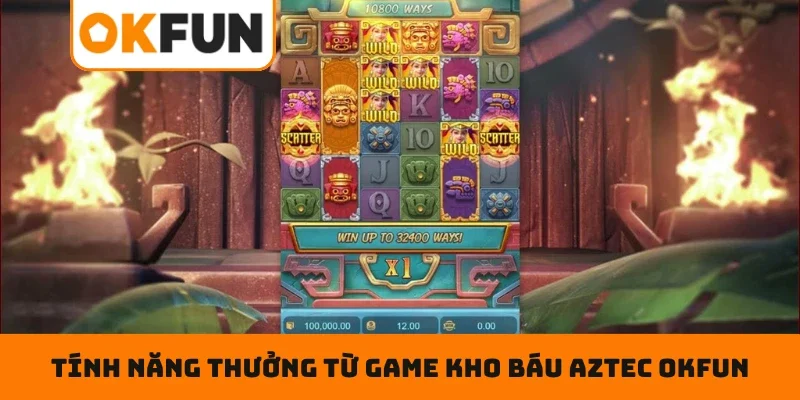 Kho Báu Aztec OKFUN – Quay Tay Trúng Quà Khủng Nhanh Chóng Tính năng thưởng từ game Kho Báu Aztec OKFUN