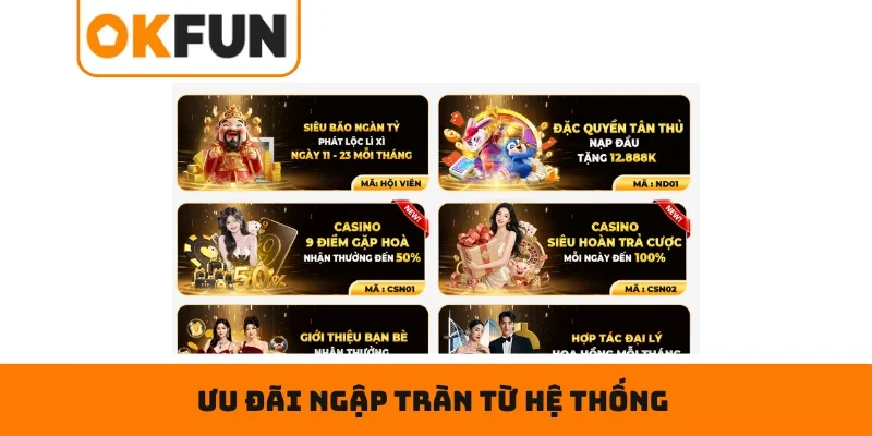 Giới thiệu về OKFUN Ưu đãi ngập tràn từ hệ thống mang đến cho người chơi